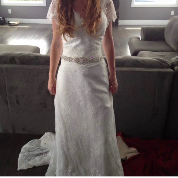 Beautiful boho wedding Soft lace dress S or size 4 - Picture 9 of 12